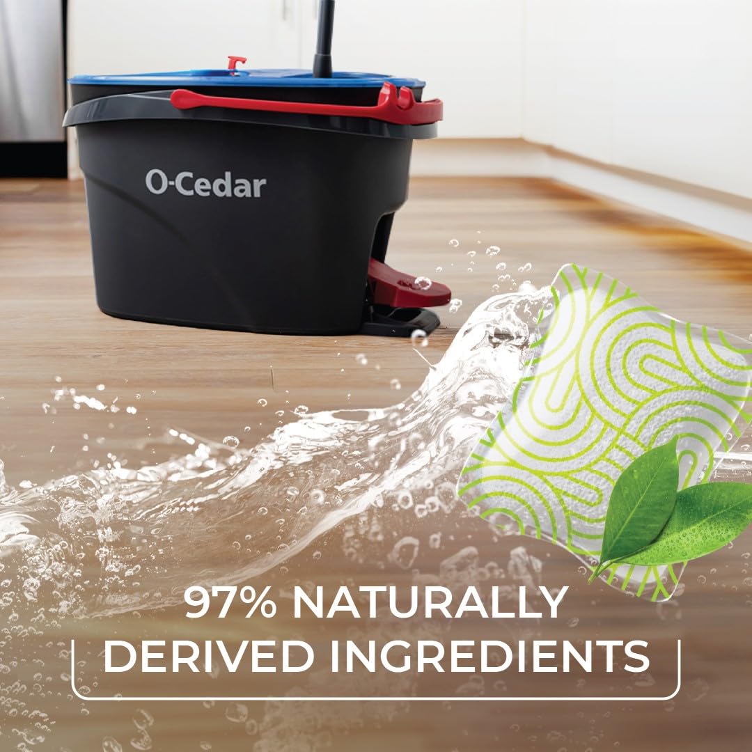 RinseClean Microfiber Spin Mop & Bucket Floor Cleaning System with Citrus Pac (Variety Pack) by O-Cedar – RC W/Citrus PACS, Microfiber, Blue