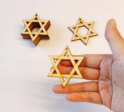 Acfeng Star of David Wood Earrings Blanks, 2 Inch, 30 Pack