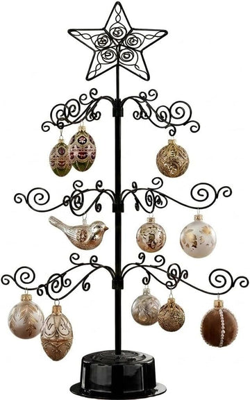 HOHIYA Rotating Ornament Tree, 24 Inch, 36 Hooks, Black