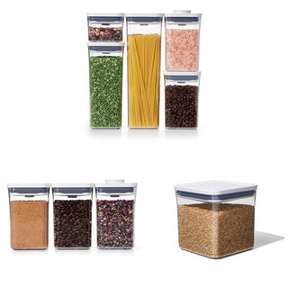 Good Grips 5-Piece POP Container Set Good Grips 3-PC Small Square Short POP Container Set by OXO – 2.8 quarts, Polycarbonate (PC), White