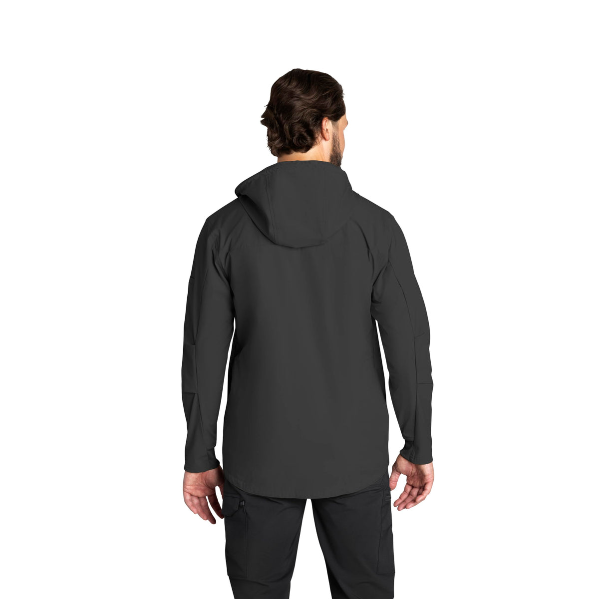 Men’s Performance Hooded Windbreaker Jacket with ToolShift Pocket by Red Kap – Polyester, Obsidian, Model S5WJBD RG M
