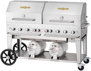 CV-CCB-48RDP Club Series Outdoor Grill, Liquid Propane Charbroiler with Six Burners, (2) 30 lb Propane Cylinders & Roll Domes