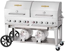 CV-CCB-48RDP Club Series Outdoor Grill, Liquid Propane Charbroiler with Six Burners, (2) 30 lb Propane Cylinders & Roll Domes