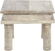 HUBERT Display Riser Square Mango Wood Table Riser - 8 2/3"L x 8 2/3"W x 7"H