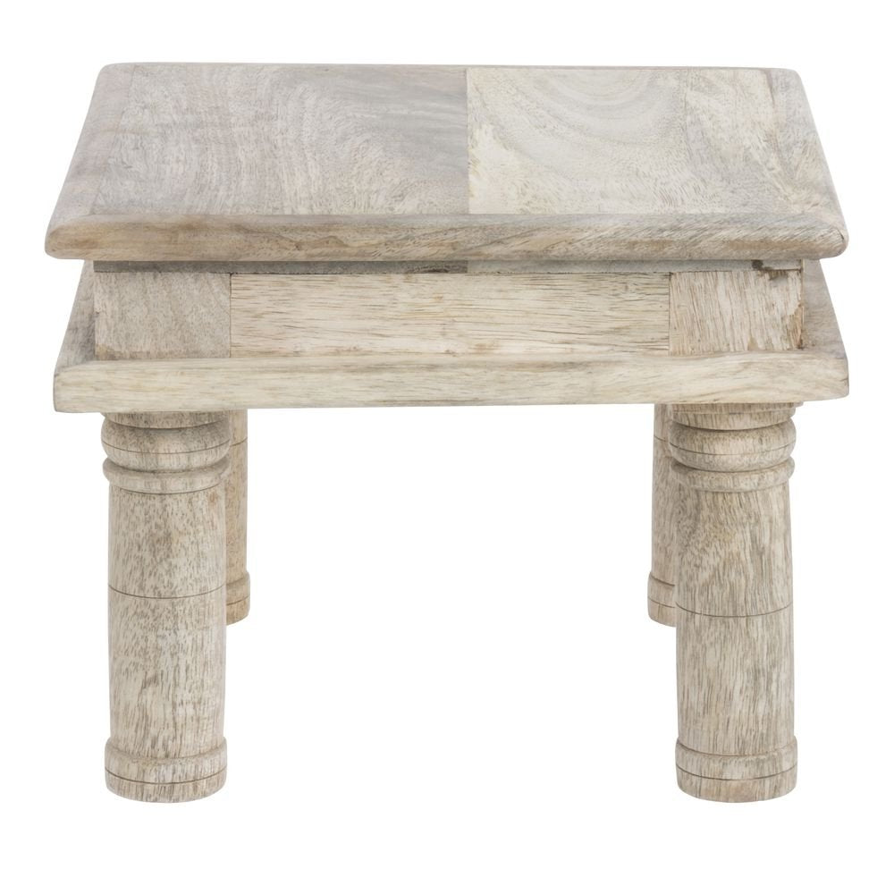 Display Riser Square Mango Wood Table Riser - 8 2/3"L x 8 2/3"W x 7"H by HUBERT – 8.66 inches x 8.66 inches x 7 inches, Wood, Natural, Model 2222