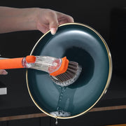 Splash-Proof Press Pot Brush - Multi-Functional Household Dormitory Kitchen Brushes (Red by Generic – Acrylonitrile Butadiene Styrene (ABS), Orange, Model AHN254200