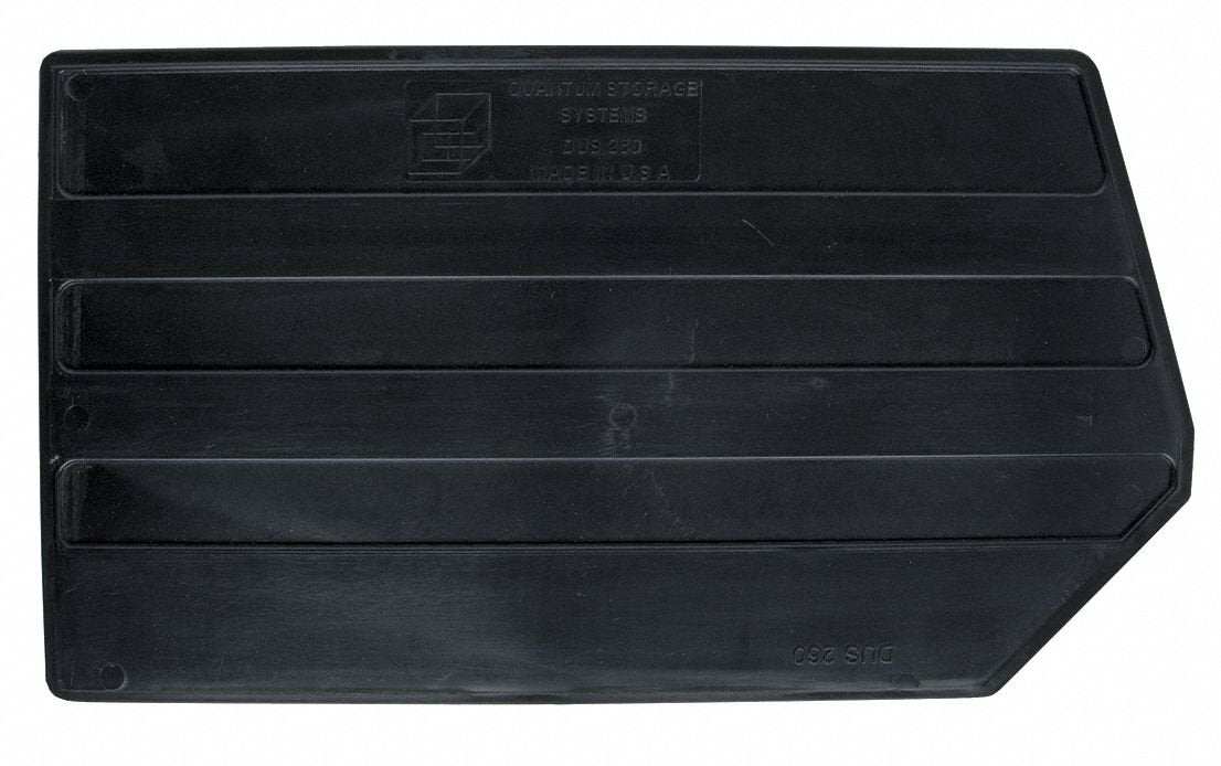 Divider For Quantum Ultra Clearview Poly Bins - 17"Dx9-1/2"H by QUANTUM STORAGE SYSTEMS – 18"L x 5"W x 10"H, Plastic, Black, Model DUS260