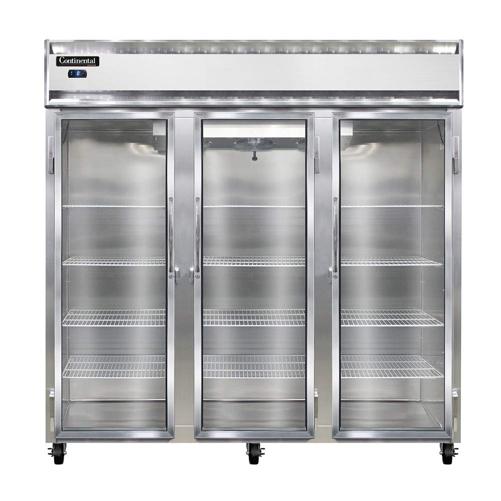 Refrigerator Reach-in Display by Continental – Model 3F-SS-GD