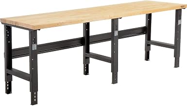 Global Industrial Adjustable Height Workbench C-Channel Leg, 96" W x 36" D