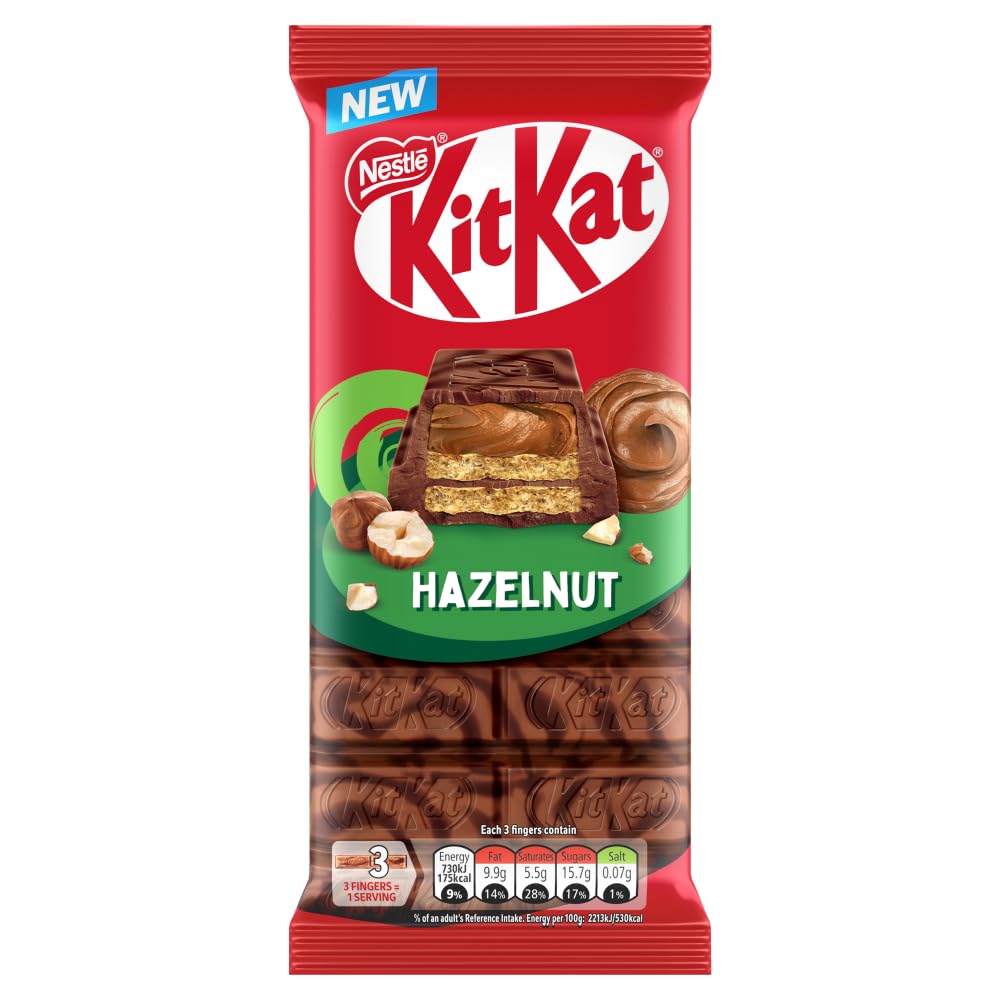 Nestle Hazelnut Sharing Block 99g by Kit Kat – 72mm x 11mm x 152mm, brown, Model 3800020492833