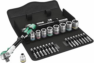 Wera 05004049001 8100 SB 9 Zyklop Imperial Speed Ratchet Set, 3/8" Drive