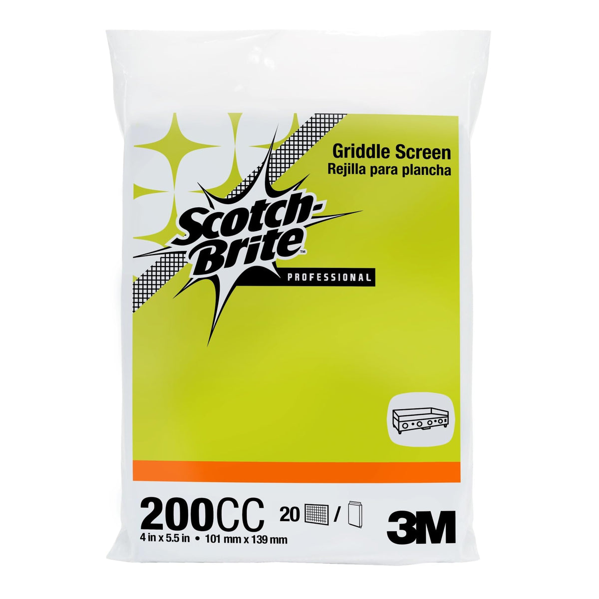 3M Scotch-Brite, Griddle Screen 200CC, 4 in x 5.5 in, (48011205071)