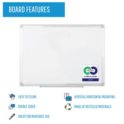 Whiteboard Earth by MasterVision – 24"W x 18"H, Melamine, White, Model MA0200790