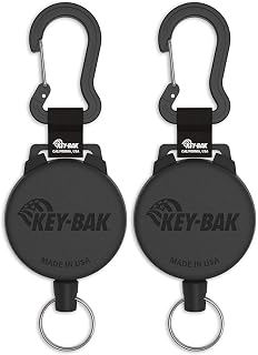 KEY-BAK SECURIT Heavy Duty Retractable Key Holder with a Retractable Kevlar Cord Secures Keys, Gear