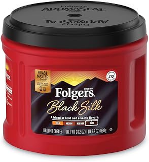 Folgers Black Silk Caffeinated Ground Coffee, 24.2 Ounce -- 6 per case.