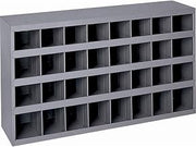 Durham 344-95 Gray Cold Rolled Steel 32 Opening Bin, 33-3/4" Width x 19-1/4" Height x 8-1/2" Depth