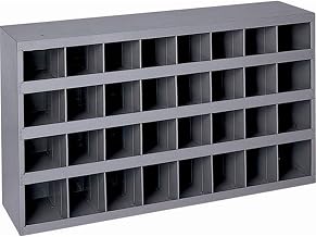 Durham 344-95 Gray Cold Rolled Steel 32 Opening Bin, 33-3/4" Width x 19-1/4" Height x 8-1/2" Depth