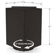 Azar Displays Pegboard + Hooks / Black / 14" x 14" x 21" Pegboard Hooks