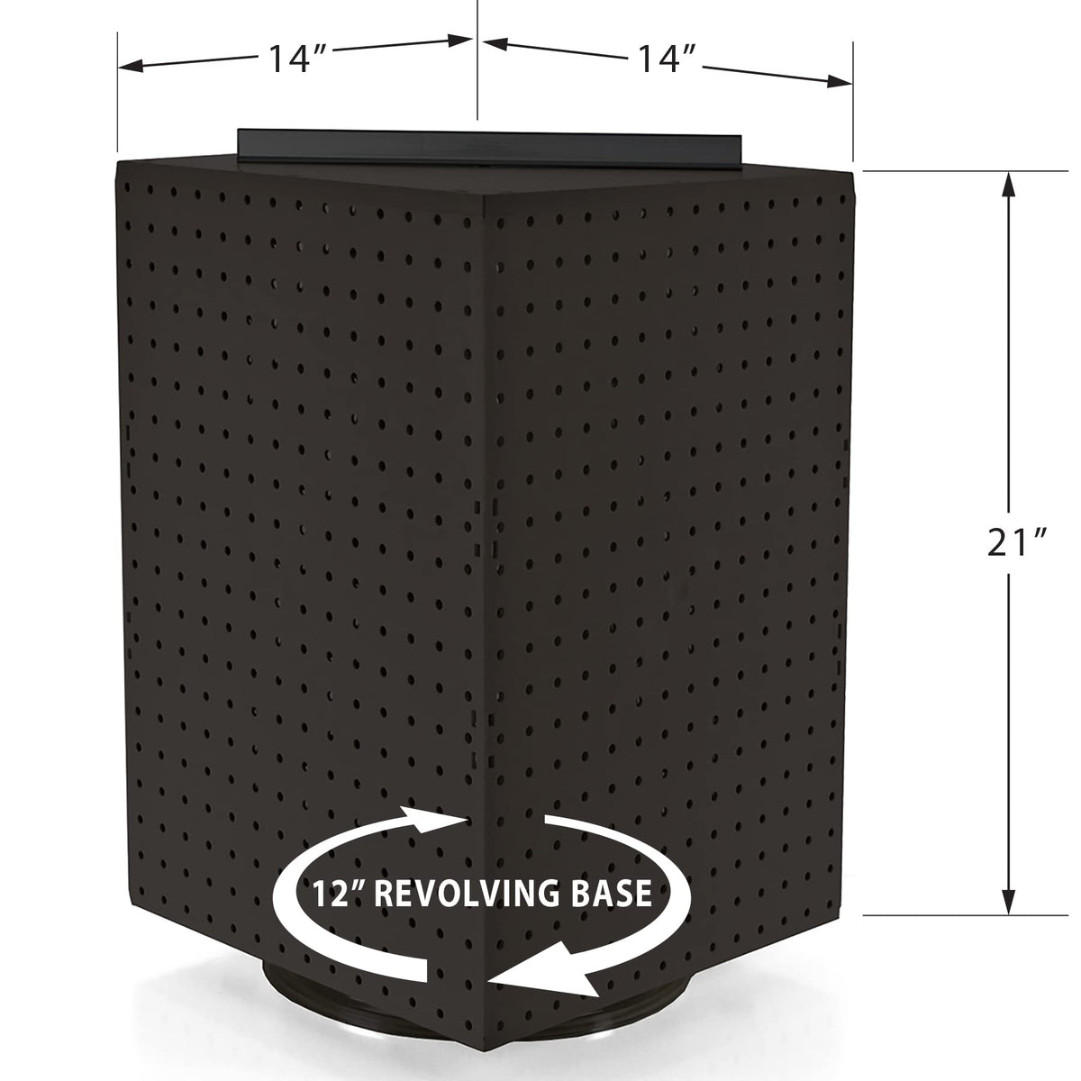 Azar Displays Pegboard + Hooks / Black / 14" x 14" x 21" Pegboard Hooks