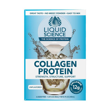Liquid Science Unflavored Single Serve Collagen Pods - Peel and Pour- Pack of by Java House – 6 Count (Pack of 1), Light Blue