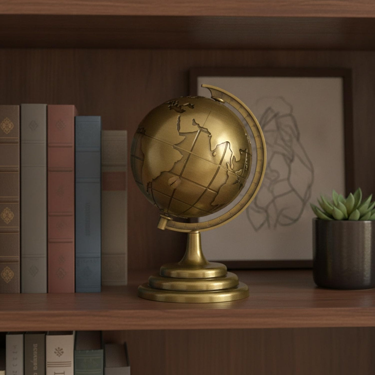 Alloy Metal Globe Model by Fitnnybay – 3.74 x 6.69 x 4.72 in, Alloy, Green, Model C2026L08Y15A194034WSSDCO