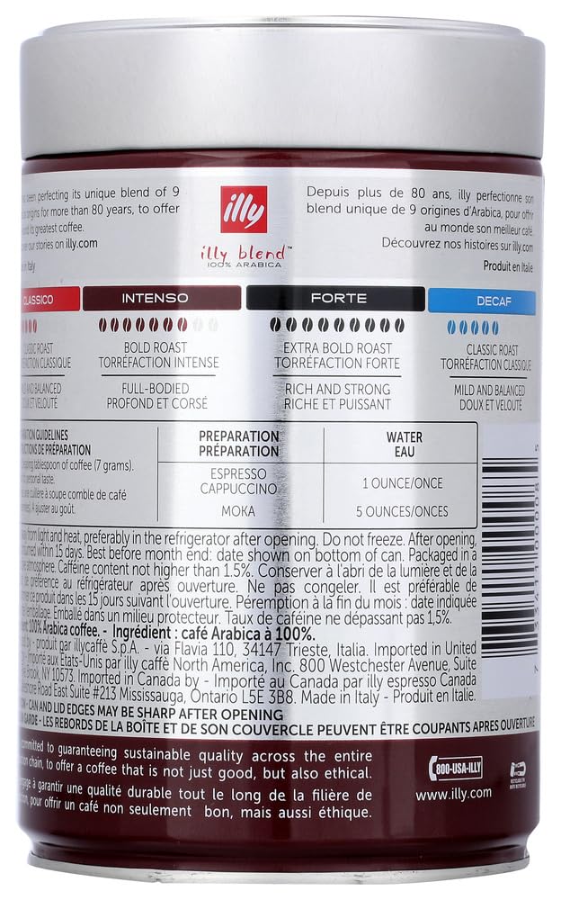 Ground Espresso Coffe, Dark Roast, 8.8-Ounce Tins (Pack of 2) by [Foods] by illy – 1 Count (Pack of 2), Pack of 2