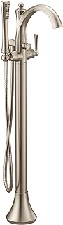 Moen Brushed Nickel Wynford One-Handle Freestanding Floor Mount Tub Filler with Handshower, Includes Interchangeable Handle, 655BN