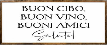 Buon Cibo Buon Vino Buoni Amici Wooden Sign Kitchen Dining Decor