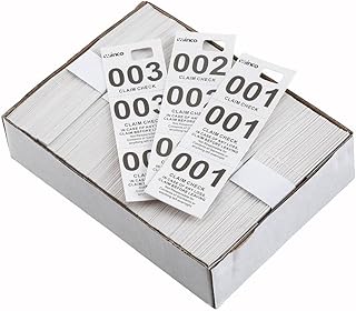 Winco Coat Checks, White, 500 Per Box, Medium | Restaurants, Great for Appetizers, Desserts, Buffet Displays and Catering