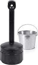 Justrite Cigarette Butt Receptacle, 1 Gallon Capacity, FM Approved, Black
