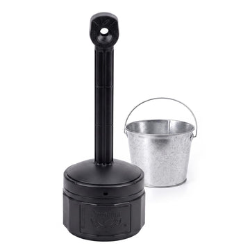 Cigarette Butt Receptacle by Justrite – 1 Gallon, Polyethylene (PE), Black, Model 26806D
