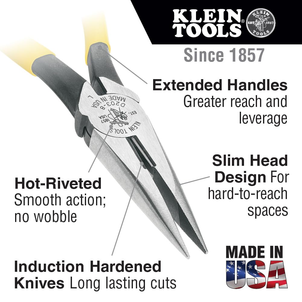 Plier Set by KLEIN TOOLS – 8-Inch (3-Piece), Alloy Steel, Red, Model 80020