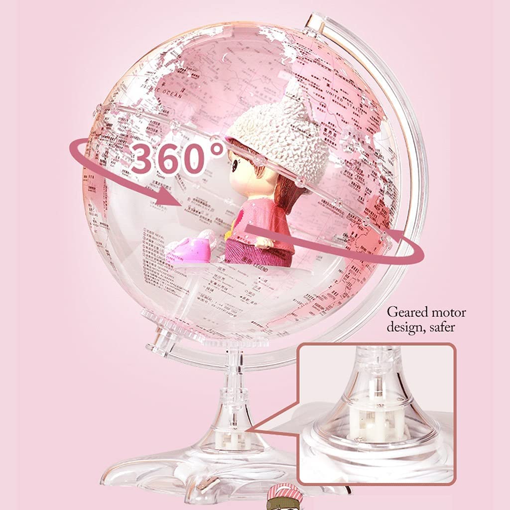 8. 5 Inch Ar Automatic 360° Rotating Globe with World Map...(H) by xdgFHsy – One Size, Resin, H, Model xdgFHsy