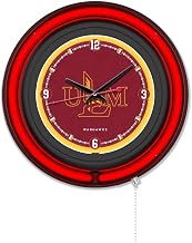 Holland Bar Stool Clk15BKLA-Mon NCAA 15 in. Dia. University of Louisiana at Monroe Double Neon Wall Clock Black