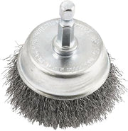 Forney 72730 Wire Cup Brush, Fine Crimped with 1/4-Inch Hex Shank, 2-Inch-by-.008-Inch