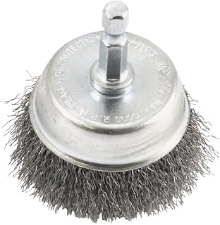 Forney 72730 Wire Cup Brush, Fine Crimped with 1/4-Inch Hex Shank, 2-Inch-by-.008-Inch