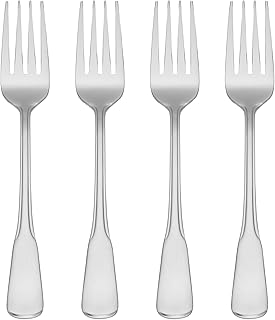 Oneida Colonial Boston Salad Forks Silverware Set for 4, Flatware | satin finish, dishwasher safe | cutlery set for kitchen and dining, utensil set, rust resistant, wedding silverware