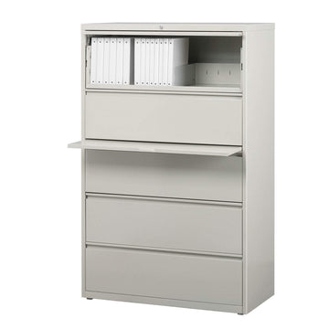 Hirsh Industries 36" Wide Five-Drawer Lateral File - Gray by CommClad – Metal, Grey, Model 14993