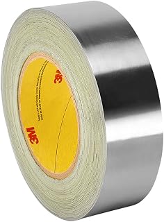 3M 3311 Aluminum Foil Tape, Vapor Resistant, Rubber Adhesive, Suitable for HVAC/Air Duct/Patch Work, Silver, 1 in x 50 yds, 1 Roll