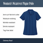 Women's Wearever Signature Pique Polo Cloud Blue by Port Authority – Large, Cloud Blue, Model LK200