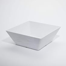 American Metalcraft FSWMEL117 Square Melamine Serving Bowl, Faux Slate, White, 208-Ounces