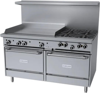 G Starfire Pro Series Gas Restaurant Range 60"W with (4) by Garland – 3.9 cubic_feet, Iron, Stainless-Steel, Model G60-4G36RR