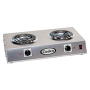 14-Inch Portable Electric Commercial Countertop Hot Plate with 1 Burner and Infinite Controls by Cadco – Stainless Steel, Model CSR-1T