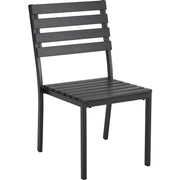 Stackable Outdoor Dining Armless Chair by Global Industrial – Alloy Steel, Black, Model 436986BK