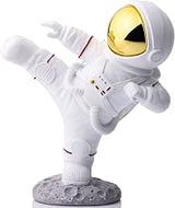 Astronaut Figurine,Artemis 2 Astronaut Decor,Kung Fu Astronaut Figure Sculpture Spaceman Décor,Sculptures Home Décor,White Gold Shelf Decoration,Table Decor,Cute Mini Space Figure Ornament Decorative
