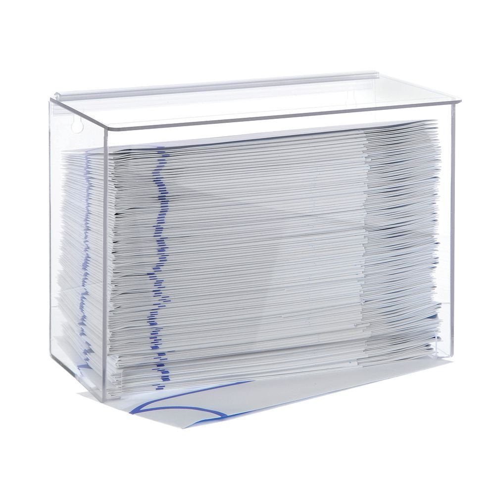 Disposable Cap Dispenser Clear Plastic - 12"L x 6"D x 8 1/2"H by HUBERT – Large, Plastic, Clear, Model DISPCAP