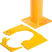 Global Industrial Steel Safety Bollard W/Chain Slots – Removable Base & Cap, 36"H x 4-1/2"D