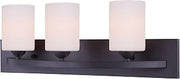 Canarm LTD IVL370A03ORB-O Hampton 3 Light Vanity, Oil Rubbed Bronze with Flat Opal Glass, Oil-Rubbed Bronze