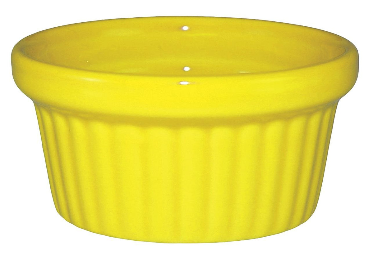 Ceramic Fluted Ramekin by International Tableware – 2 oz, 2.0 ounces, Ceramic, Yellow, Model RAMF-2-Y