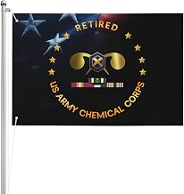 Double-Sided 3ply 2x3FT US Chemical Corps Operations Desert Storm Combat Retired Flag Heavy-Duty Polyester Indoor Outdoor Use73